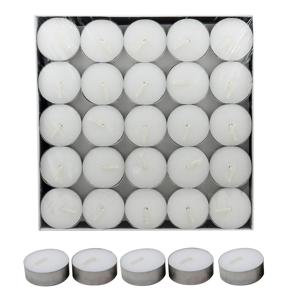 OEM factory natural paraffin wax candle 4 hour 8 hour burning time white color tea light candles