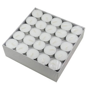 OEM factory natural paraffin wax candle 4 hour 8 hour burning time white color tea light candles