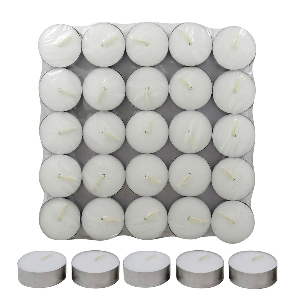 Diwali Wax candle smokeless unscented white colored tea light candle 50 pack