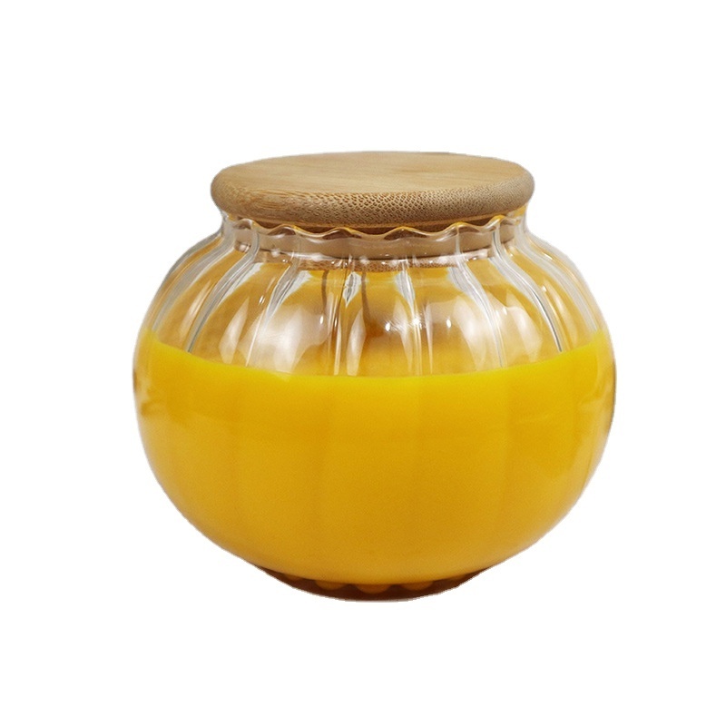 Wholesale handmade pumpkin cup scented candles soy wax scented glass candles as gift