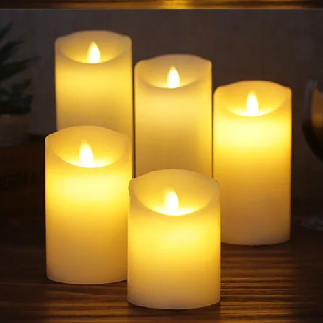 led pillar candles paraffin wax Moving Control Flameless led pillar candles set