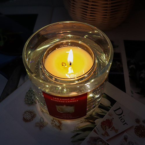 Wholesale Luxury Led Candles Decoration Light Up Luxury Aromatherapy Led Jelly Wax Soy Wax Scented Candle