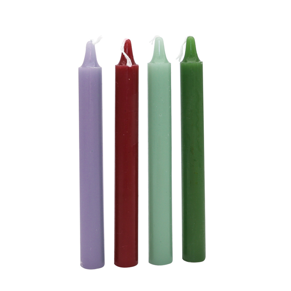 Home lighting paraffin wax color Stick candle Black Red Pillar Taper Candles