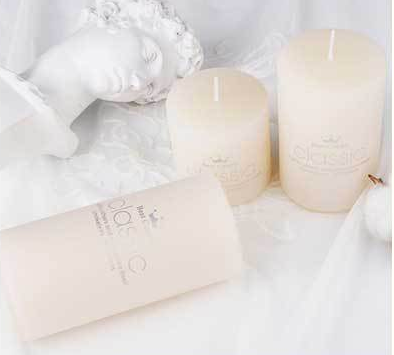 Custom Birthday Wedding Candles Pillar Candle Wholesale Bulk Ivory White Pillar Wax Candles