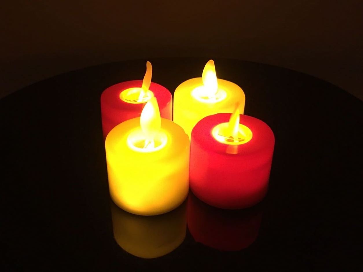 Led Tealight Candle without Remote Control Made in China Box Home Decoration Star Yellow Light or Color Changing Turn On/off