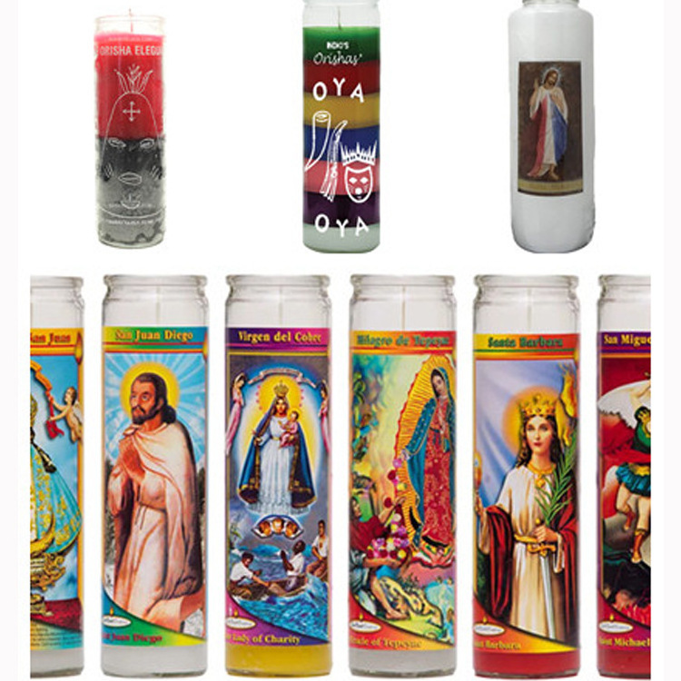 Colored Wax Spiritual Purposes 7 Day Glass Prayer Candles