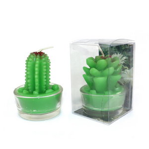 Cactus Tealight Candles Gift Set Handmade Delicate Smokeless Cute Succulents Green Plant Candle For Party