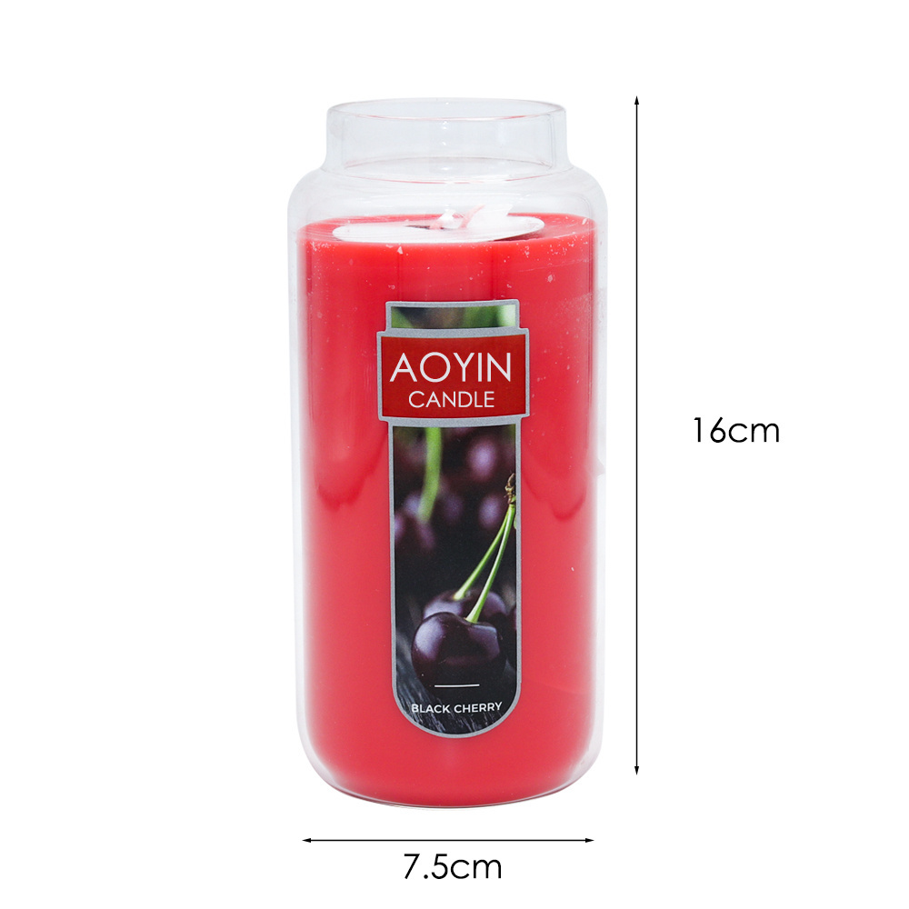 Aoyin Candle Factory Red Soy Wax Candles Scented Glass Jar Candles with Your Brand Name