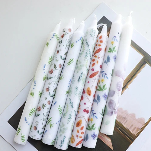 Painted Stick Candle 10 inch Set of 12 Smokeless Candle Unscented Slow Burning Candle Sticks Ideal for Christmas