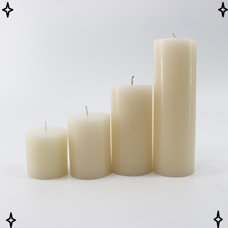 Hot Sale Unscented Pilllar Ivory White Candles 3