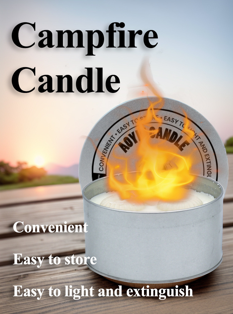 Barbecue Brazier Campfire Candles Outdoor Camp Portable Campfire Candle Natural Soy Wax Fire Pit