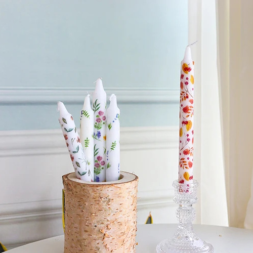 Painted Stick Candle 10 inch Set of 12 Smokeless Candle Unscented Slow Burning Candle Sticks Ideal for Christmas