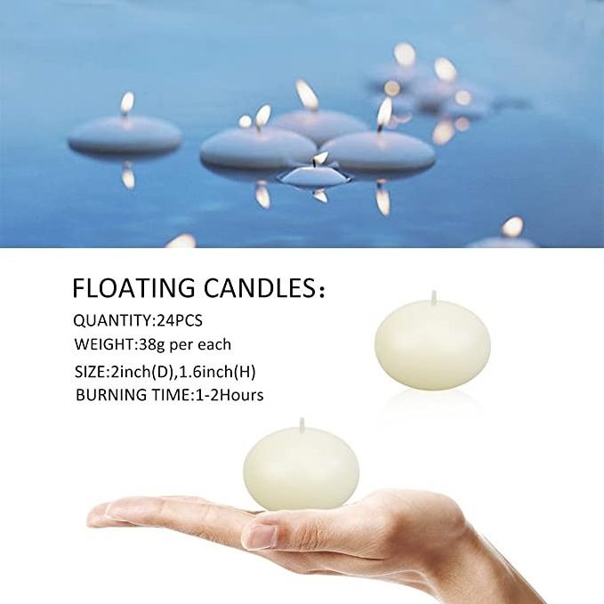 Candle Scent Unscented Floating Candles 3 Inch Fits in Vase and Above  Dark Green Floats On Water  Pack of 3