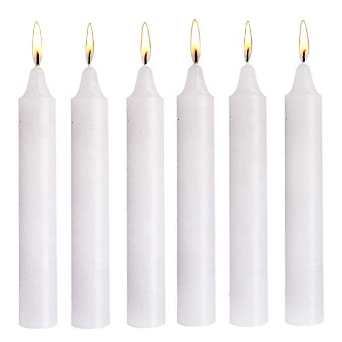 Candle Factory Hot Sell Nigeria Household  White Pure Paraffin Wax  Candles with Cellophane Paper