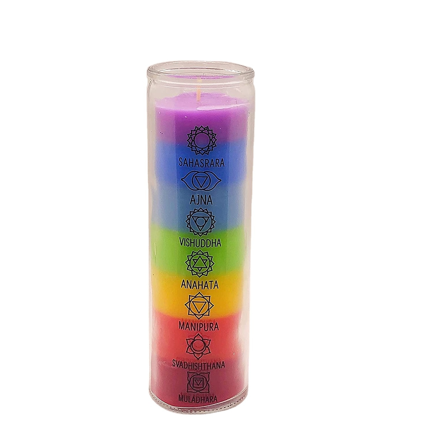 Spiritual 7-Day Pillar Glass Candle in Soy Wax Material for prayer