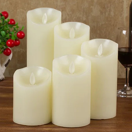 Real Wax Pillar Led Flickering Candles Battery Operated Flameless Candles 5