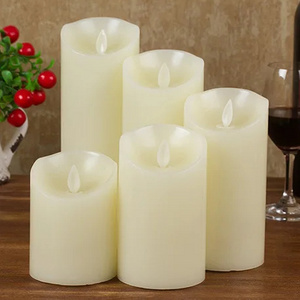 Real Wax Pillar Led Flickering Candles Battery Operated Flameless Candles 5" 6" 7"With Remote Control for Weddings concerts