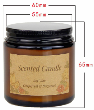 Home Scented Aromatherapy soy wax 24 hour Long lasting Amber Jar candles