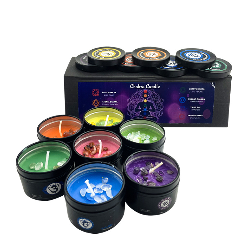 Custom 7 colors Religious Memorial Grave Prayer Chakra Candles for home