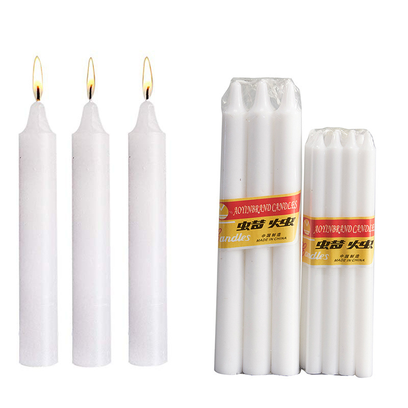 White and Colorful Dinner Taper Candles Cheap 22g Paraffin White Stick Candles Church