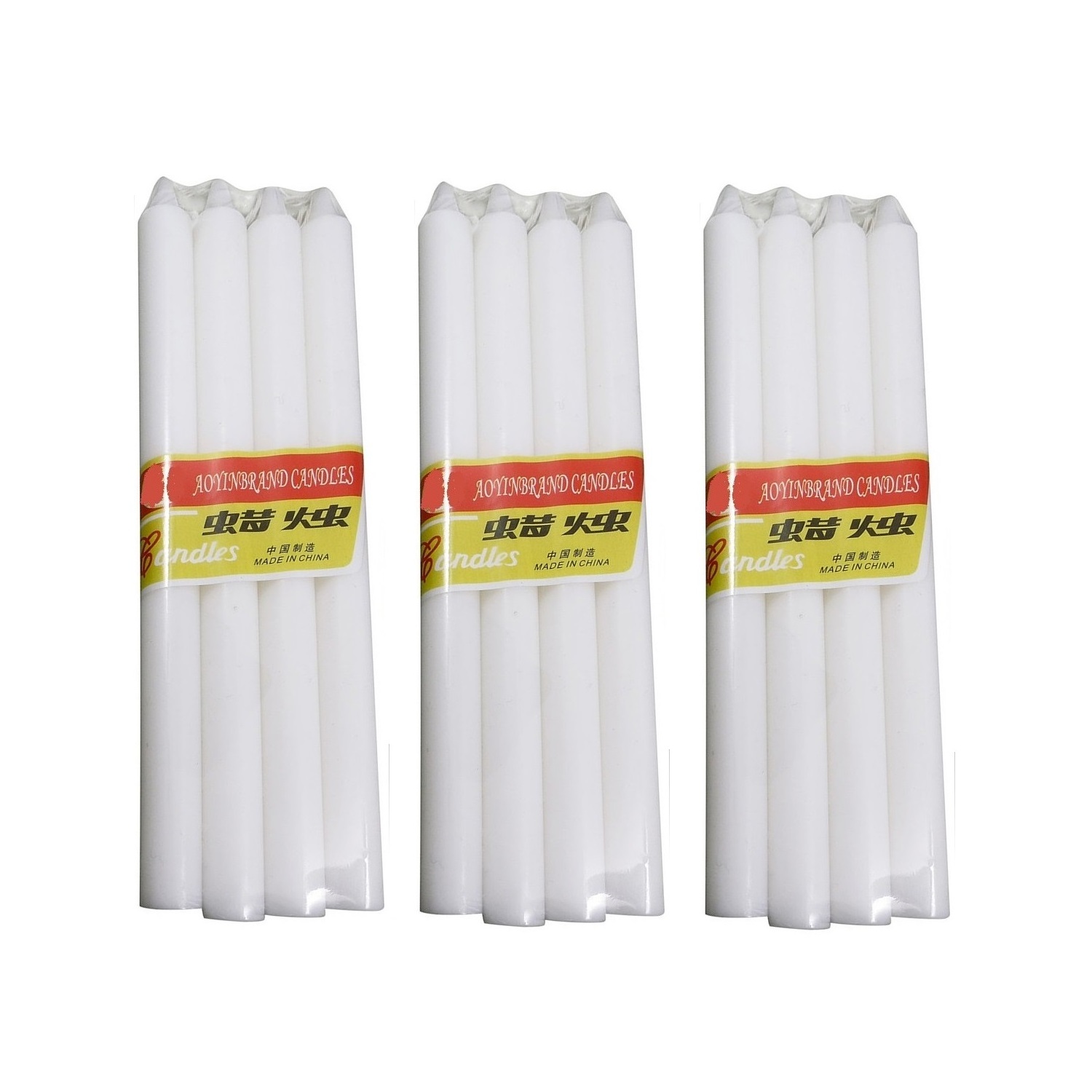 Candle Factory Hot Sell Nigeria Household  White Pure Paraffin Wax  Candles with Cellophane Paper