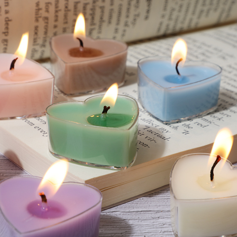 Heart shaped tealight candle new design scented soy wax candle smokeless for home decoration