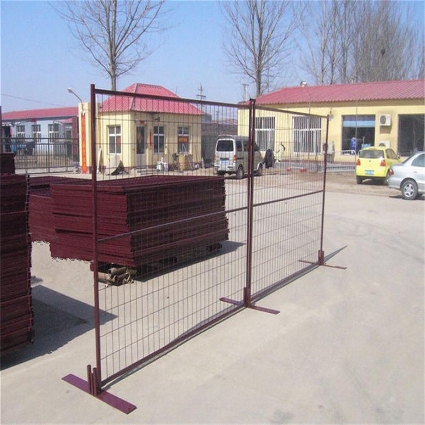 Construction Outdoor Portable Removable Canada Temporary Galvanized Metal Fence Panel With Metal Base Foot