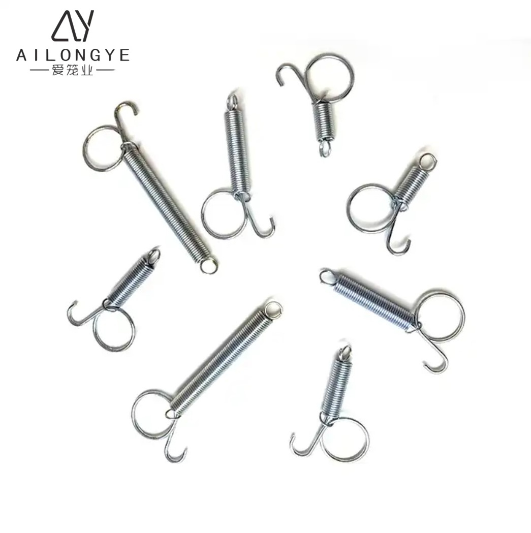 Cage Spring Manufacturer Customized Extension Spring With Hook Spring Lock For Animals Cages