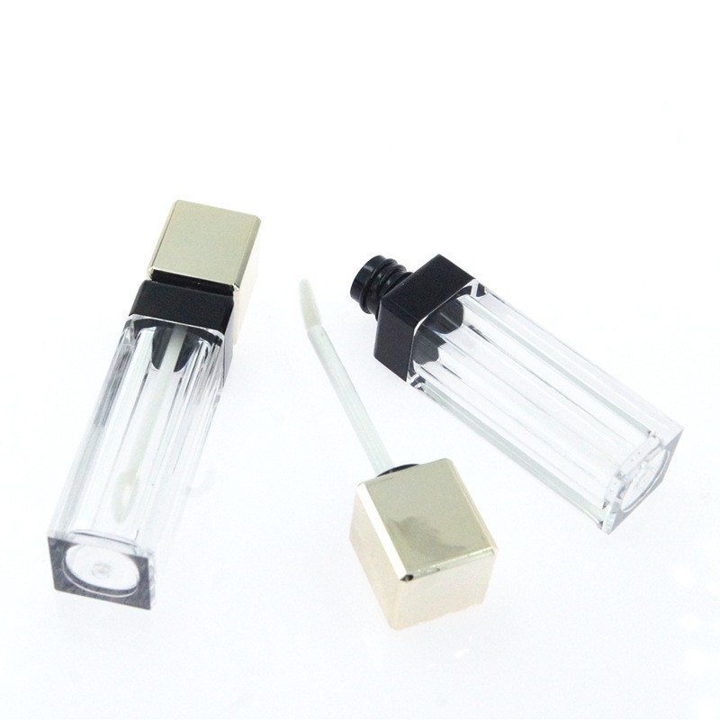 In Stock Low Moq Luxury 8ml Lip Gloss Tube Container LipGloss Wand Tubes Clear Pink Square Lip Gloss Tubes Container