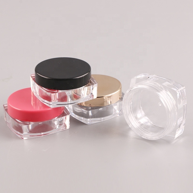 Mini Plastic Empty Refillable Cosmetic Facial Cream Face Lotion Jar Container Pot With Lid