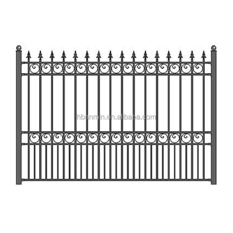 Wholesale removable wrought iron fence iron fence panels wrought black wrought iron fence