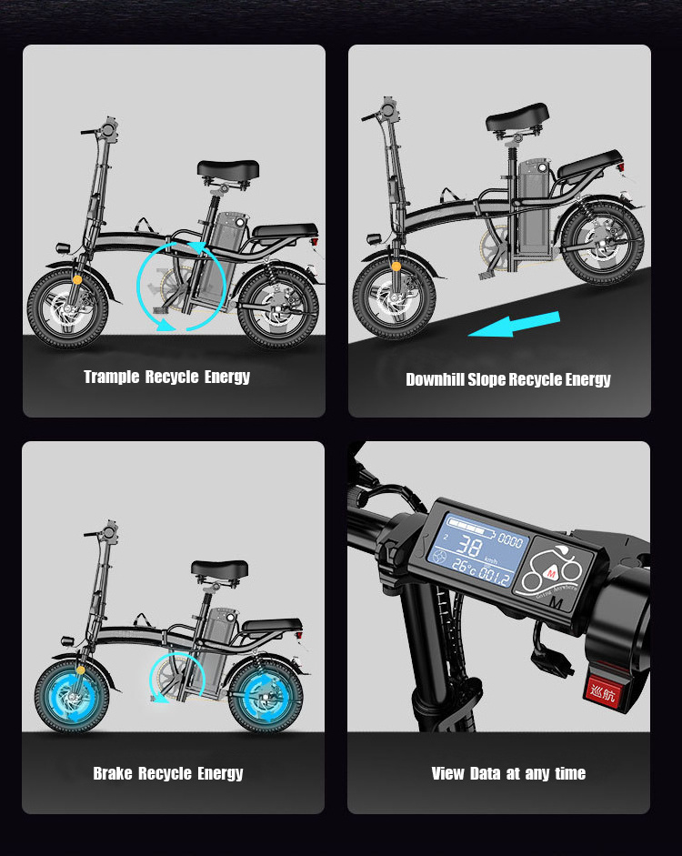 import pedal assist moped folding electric bicycle  48v 250w battery charging electric bikes for sale 14 inch electric bike