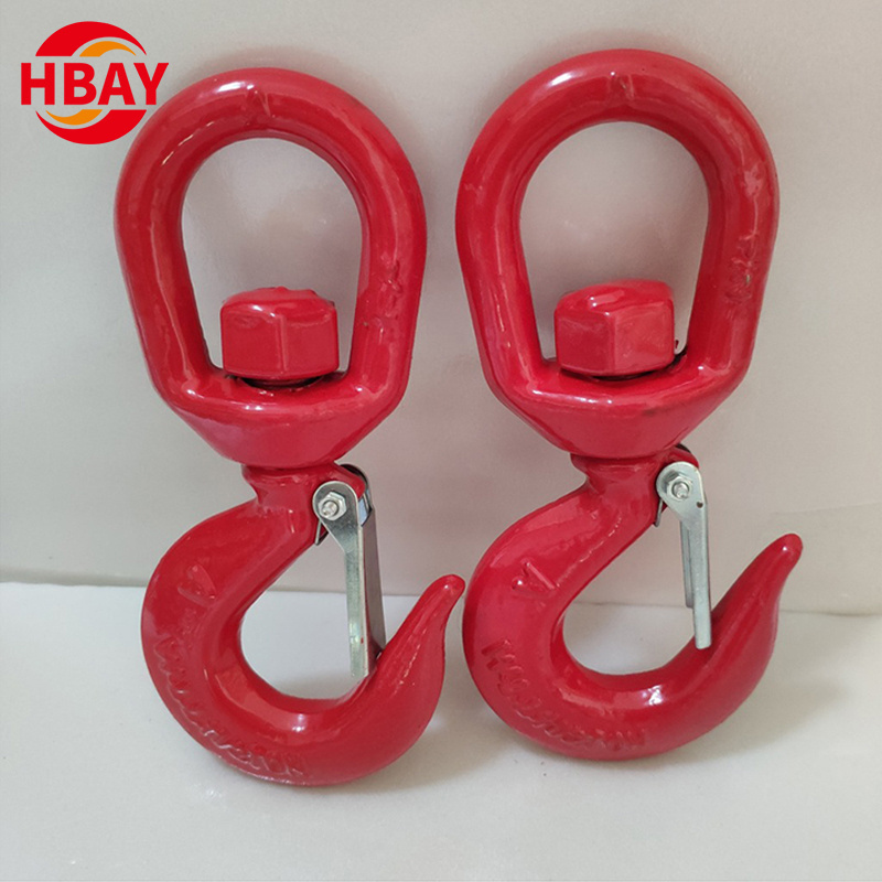 Factory Hot Steel G80 Web Sling Safety Hook swivel hook with bearings  For Lifting