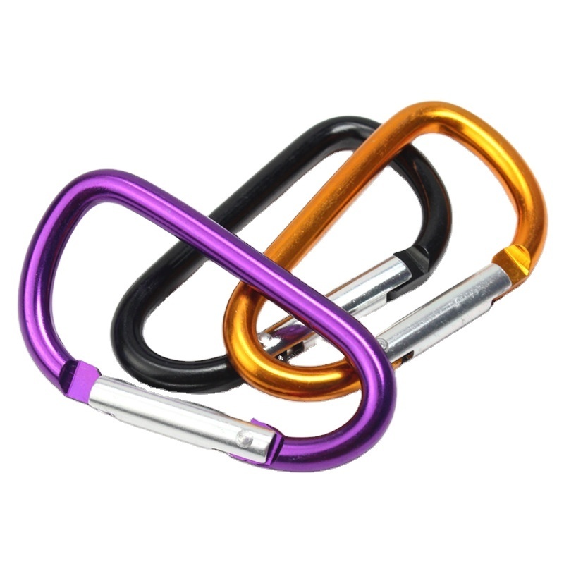 Multi-function Aluminum alloy carabiners hook  snap hook flat spring gate carabiner climbing hook