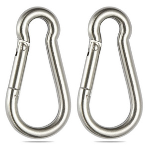 Rigging hardware 304 stainless steel spring snap safety hook climbing carabiner keychain hook