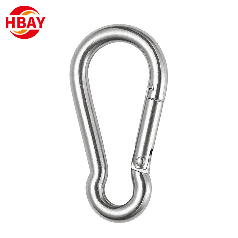 Rigging hardware 304 stainless steel spring snap safety hook climbing carabiner keychain hook