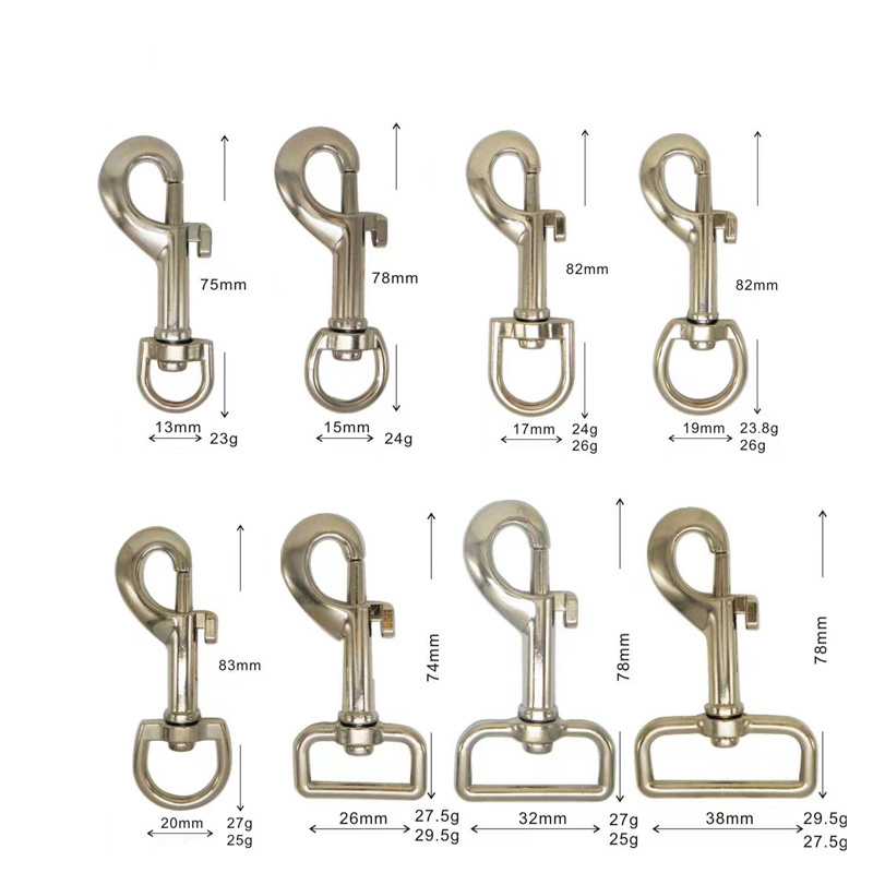 Factory Stainless Steel Spring Buckle Snap Hook Quick release sling swivel snap hook for pet bag accessories