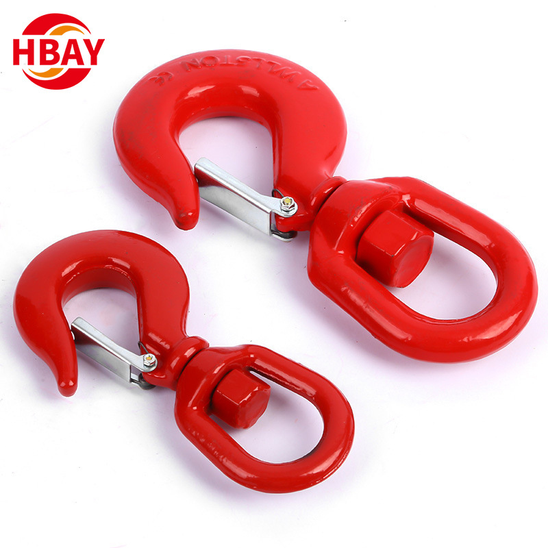 Factory Hot Steel G80 Web Sling Safety Hook swivel hook with bearings  For Lifting