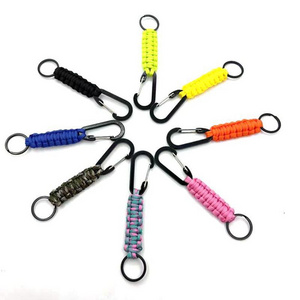 Hand-woven Parachute Portable Key Chain Outdoor Sports Camping Anti-loss Removable Rope Hook