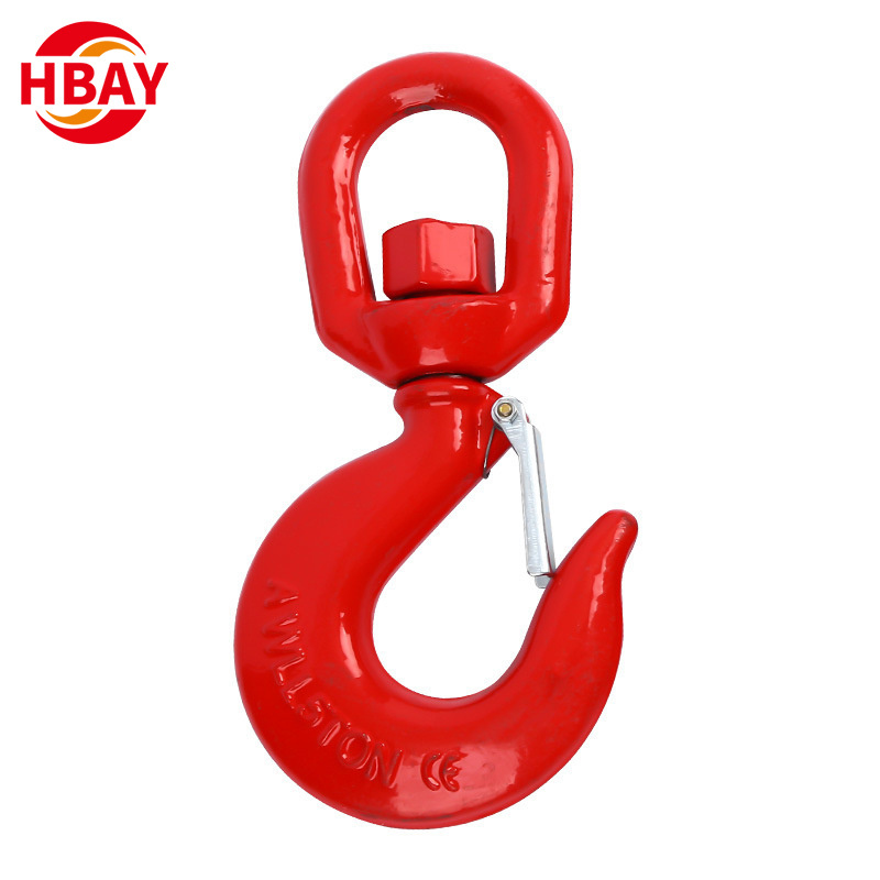 Factory Hot Steel G80 Web Sling Safety Hook swivel hook with bearings  For Lifting