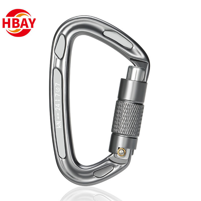 Wholesale Heavy Duty 25kn outdoor Climbing carabiner hook key chain hook Safety clip rotating hook