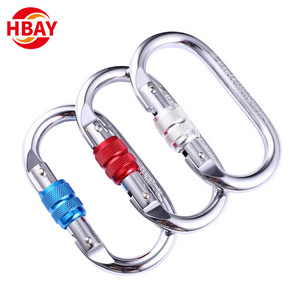 high quality climbing rope dog lead with carabineer clip autolock carabiner steel hooks