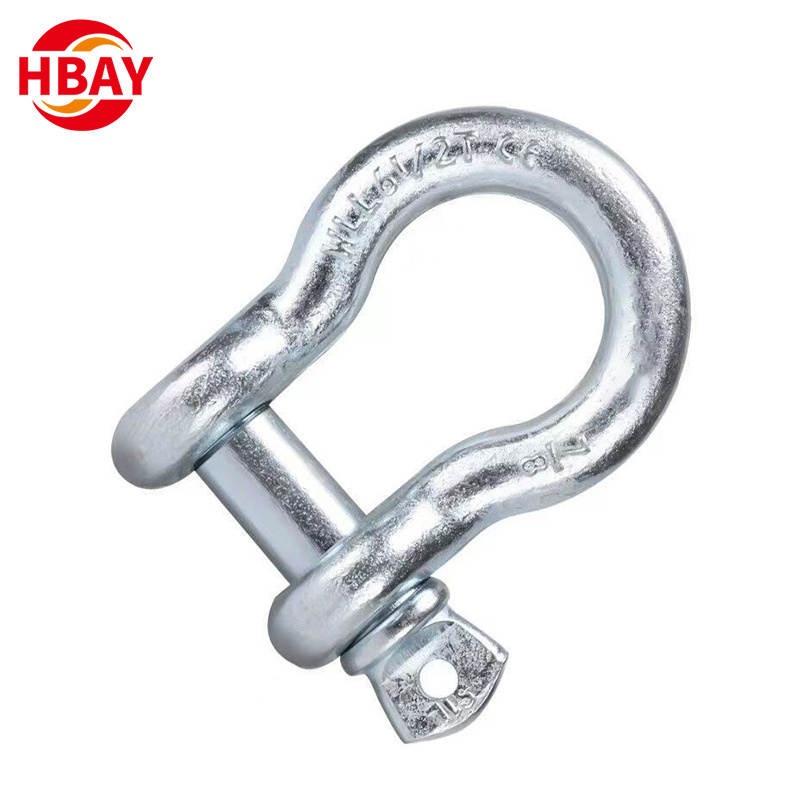 High Quality hardware products d bow shackle fob key ring spring double g209 hitch shackle