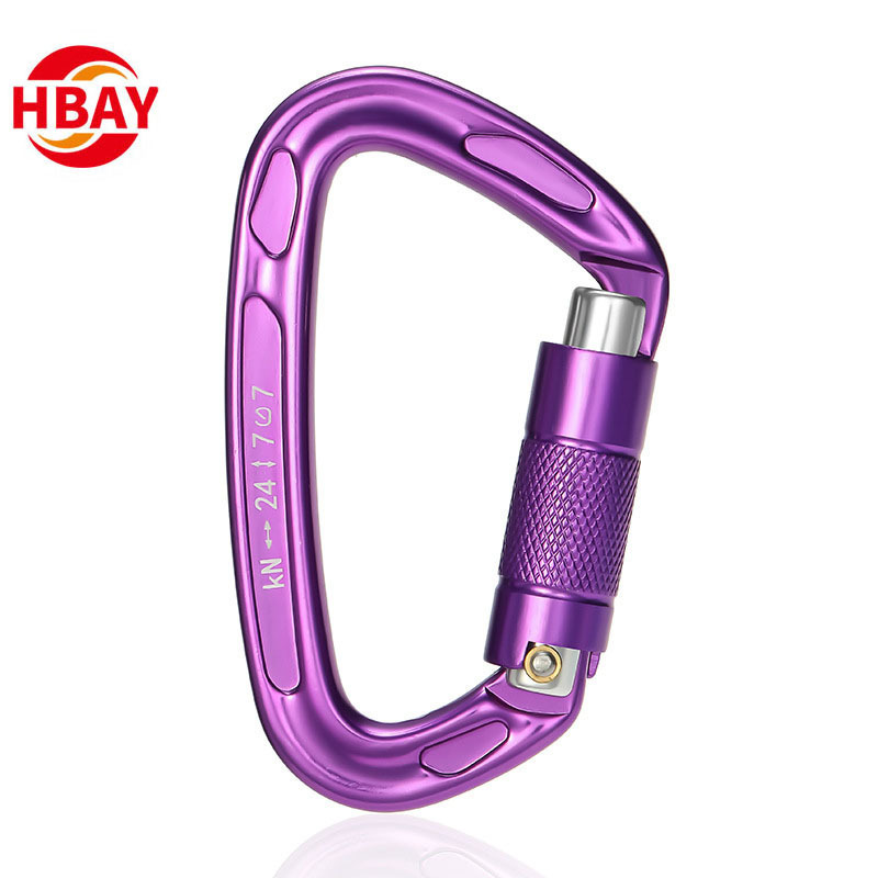 Wholesale Heavy Duty 25kn outdoor Climbing carabiner hook key chain hook Safety clip rotating hook