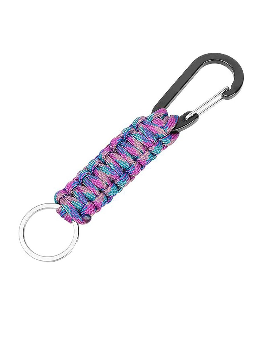 Hand-woven Parachute Portable Key Chain Outdoor Sports Camping Anti-loss Removable Rope Hook