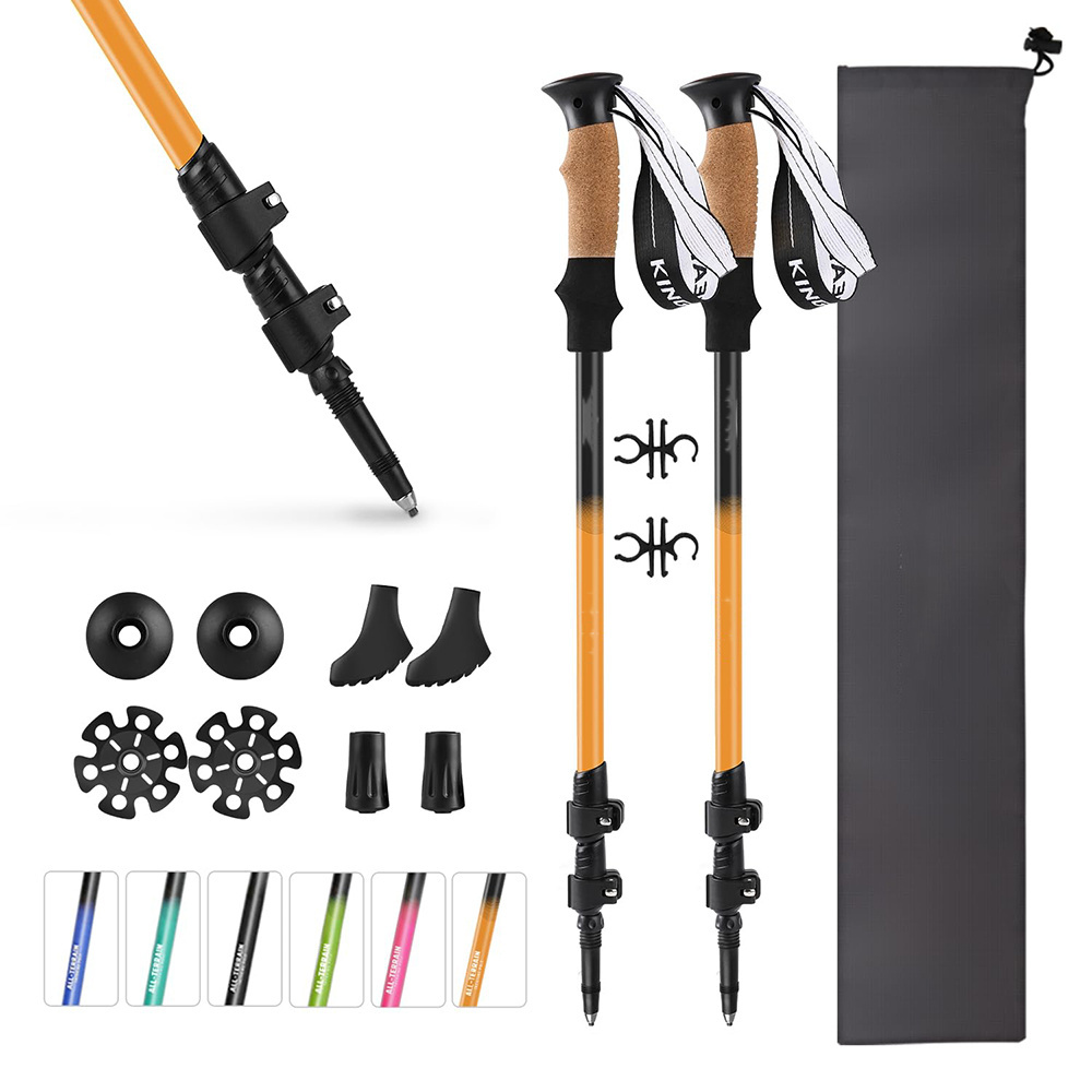 2024 Removable 7075 Aluminum Alloy Walking Sticks Hiking Poles Multi-function Trekking Pole Carbon