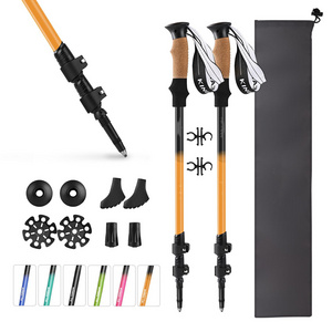 2024 Removable 7075 Aluminum Alloy Walking Sticks Hiking Poles Multi-function Trekking Pole Carbon