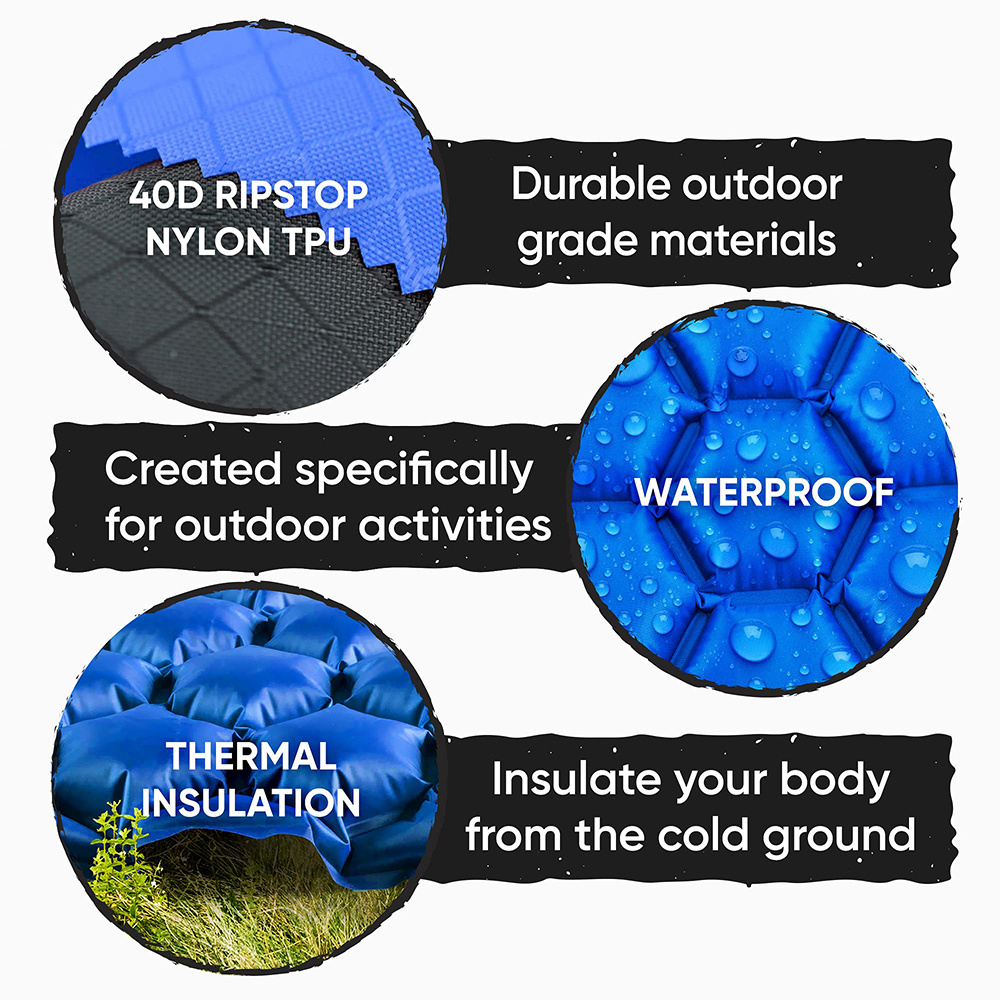 Hot Sale Ultralight Organic Outdoor Removable Floor Bed Inflatable Camping Sleeping Pad For Backpacking