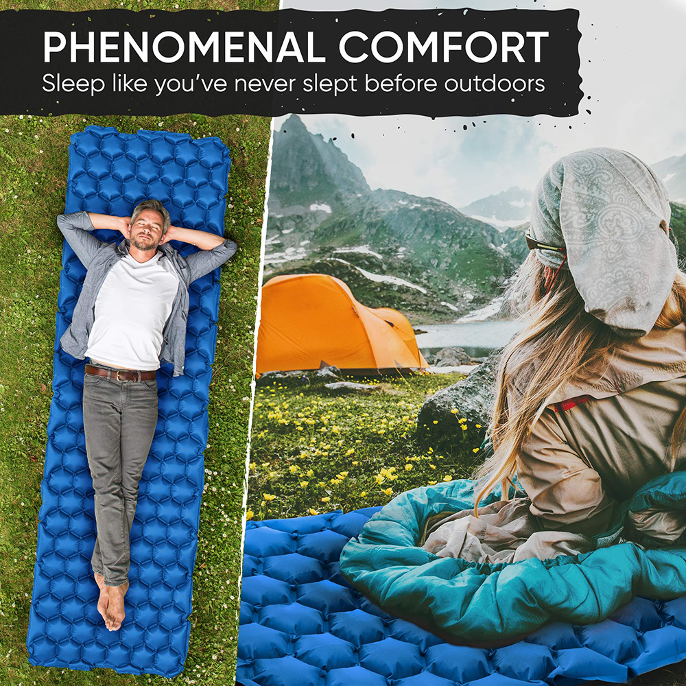 Hot Sale Ultralight Organic Outdoor Removable Floor Bed Inflatable Camping Sleeping Pad For Backpacking