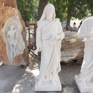 Custom Religious Figure Maria White Marble Statue Of Jesus  Marble Classic Mary Maria For Church Decoration